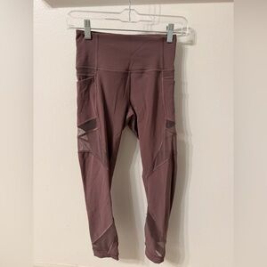 Lululemon 25” Rusty Purple Mesh Detail Leggings